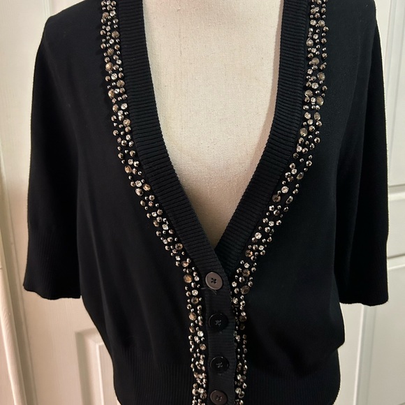 Torrid Cropped Cardigan - Embellished Black SZ 2X, NWT - Picture 2 of 11